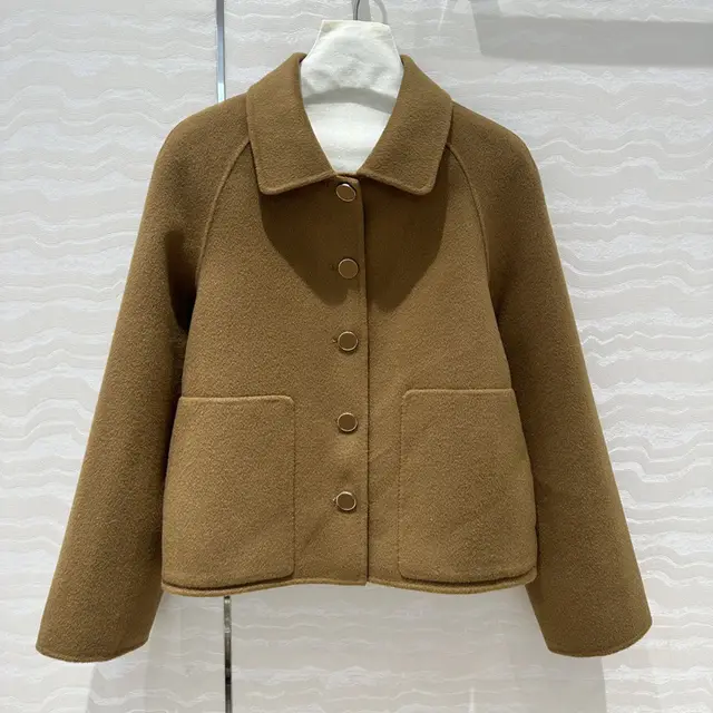 Lapel Cashmere Coat Sweet Girlish Slimming Youthful looking Camel - Shop at LoveMi
