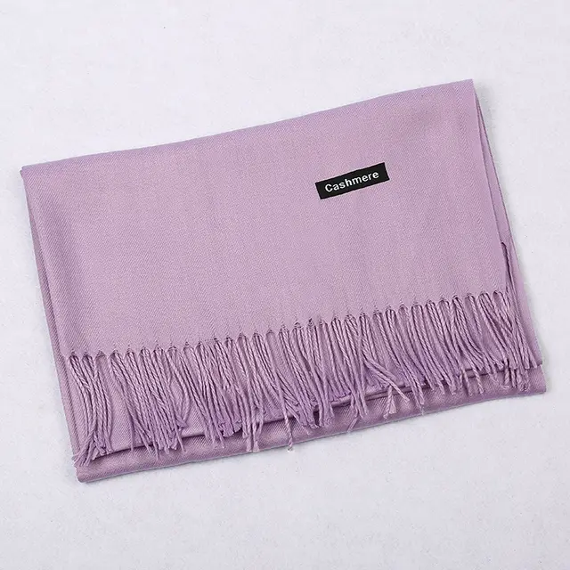 Solid Color Artificial Cashmere Scarf Female 220g Warm Shawl 37 Taro Purple - Shop at LoveMi