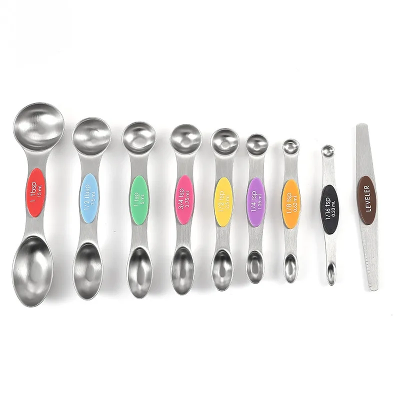 9 piece Set Of Stainless Steel Double Headed Measuring Spoons Color 9 Pieces - Shop at LoveMi