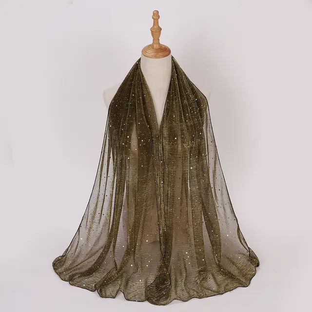 Closed toe Sequined Shawl Scarf 6 Dark Gold - Shop at LoveMi