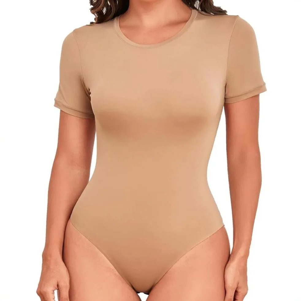 Women's Casual Long sleeved Tight Jumpsuit Apricot - Shop at LoveMi