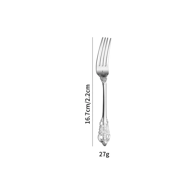 Stainless Steel Tableware Knife Fork Spoon 5 piece Set Dessert Fork Silver - Shop at LoveMi