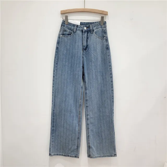 Wash Light Blue Denim Tube Top Trousers Suit Blue Pants - Shop at LoveMi