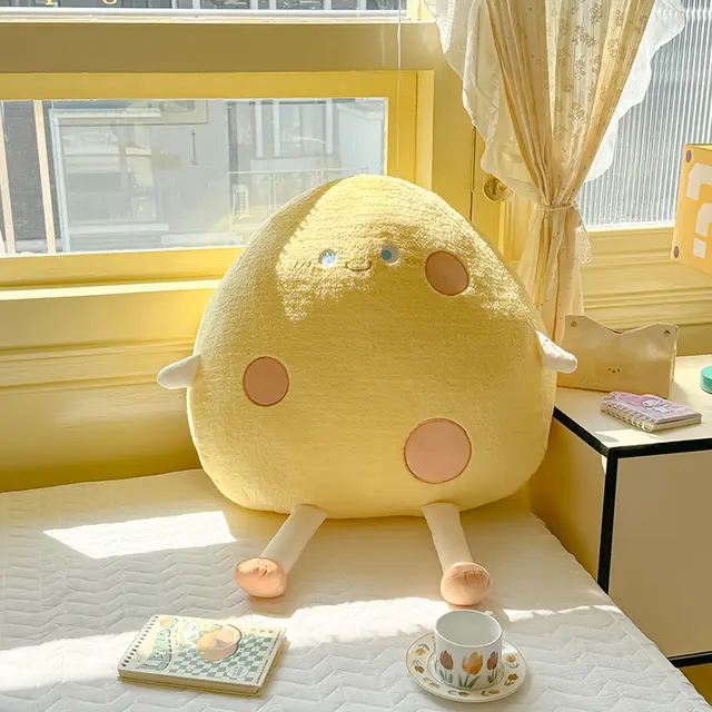 Simple And Cute Cartoon Rice And Vegetable Roll Pillow Cheese Color - Shop at LoveMi
