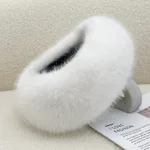 Autumn And Winter Fur No Topless Hat Hair Ring Fur Thickening - White