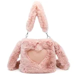 Women Fluffy Shoulder Bag Top-handle Bag Female Autumn Winter Handbag Plush Tote Girls Fashion Shopping Bags Handbags For Women - Pink