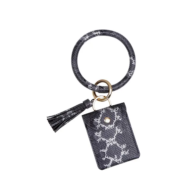 European And American PU Wrist Keychain Pendant K68170 Black - Shop at LoveMi