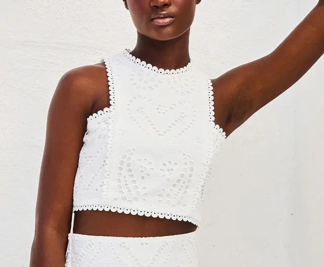 Women's Clothing Elegance Sleeveless Embroidery Lace Long Dress Holiday Suit Two piece Set White Top - Shop at LoveMi