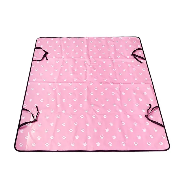 Car Pet Mat Rear Seat Water And Dirt Resistant Isolation Pad Pink Dog Footprints Back Row - Shop at LoveMi