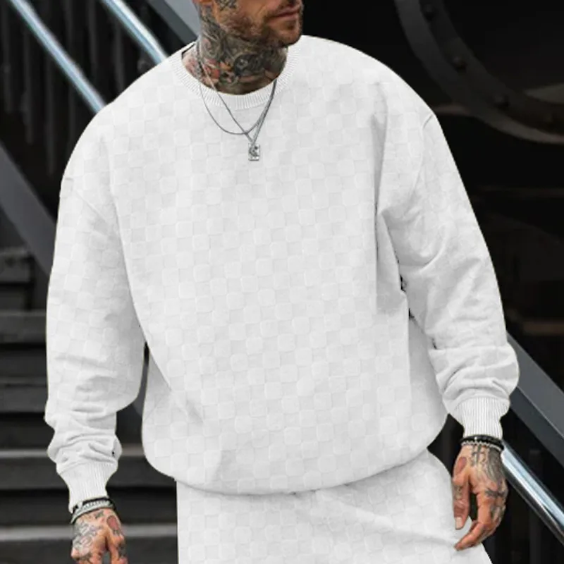 Men's Crew Neck Casual Bottoming Shirt White - Shop at LoveMi