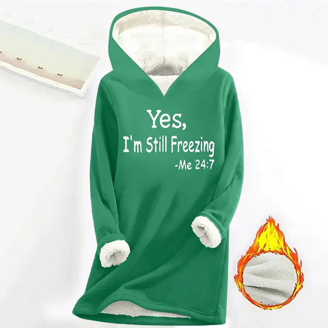 Women's Offset Print Pullover Long Sleeve Casual Plush Sweater Green - Shop at LoveMi