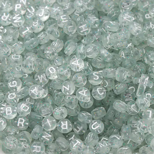 Acrylic Letter Beaded Jewelry Accessories Translucent Silver Letters - Shop at LoveMi