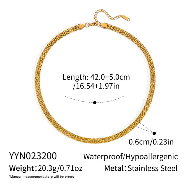 European And American Style Titanium Steel Mesh Woven Bracelet Simple Metal Chain 18K Gold Yyn023200 - Shop at LoveMi