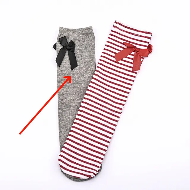 Girls' Pure Cotton Mid Tube Bow Princess Socks Gray - Shop at LoveMi