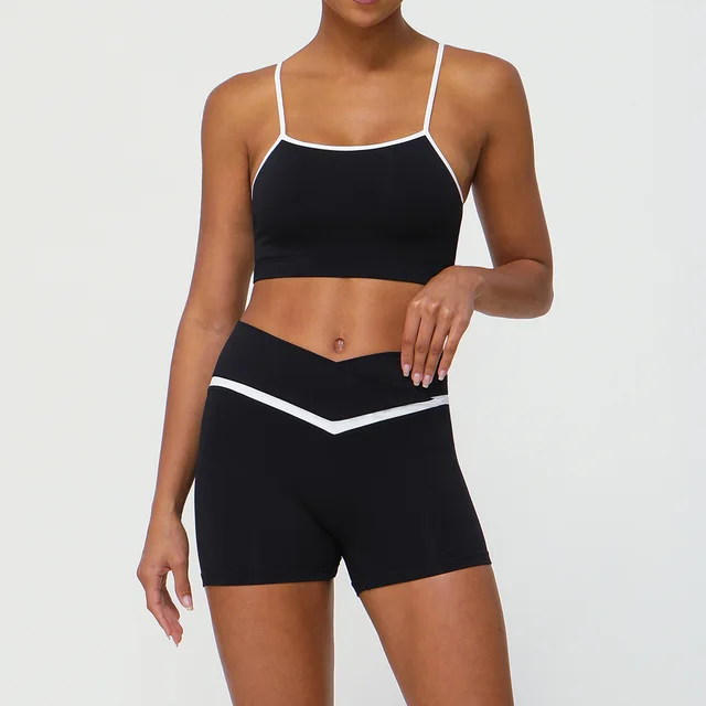 Hip Lifting Sport Casual Workout Clothes Suit Black Shorts Suit - Shop at LoveMi