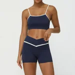 Purplish Blue Shorts Suit