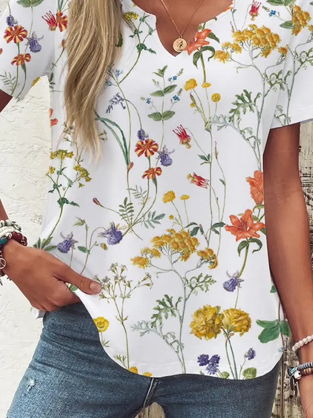 Women's Plant Print 3DT T shirt G107Z99 - Shop at LoveMi