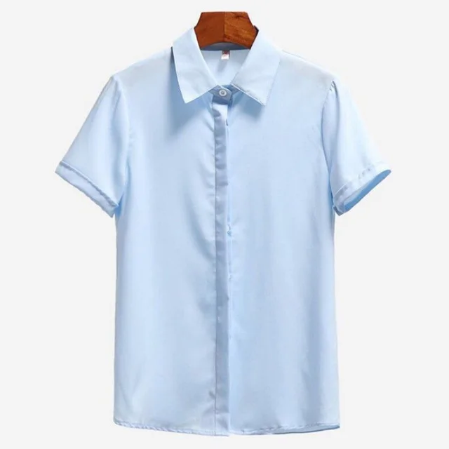 Female Temperament Commuting Professional Long Sleeved Shirt Blue - Shop at LoveMi