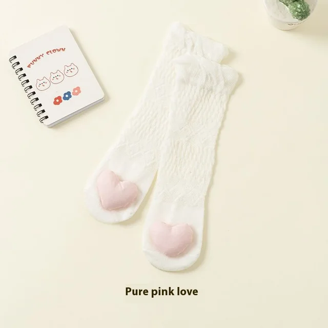 Babies' Thin Anti mosquito Socks Pure Pink Heart - Shop at LoveMi