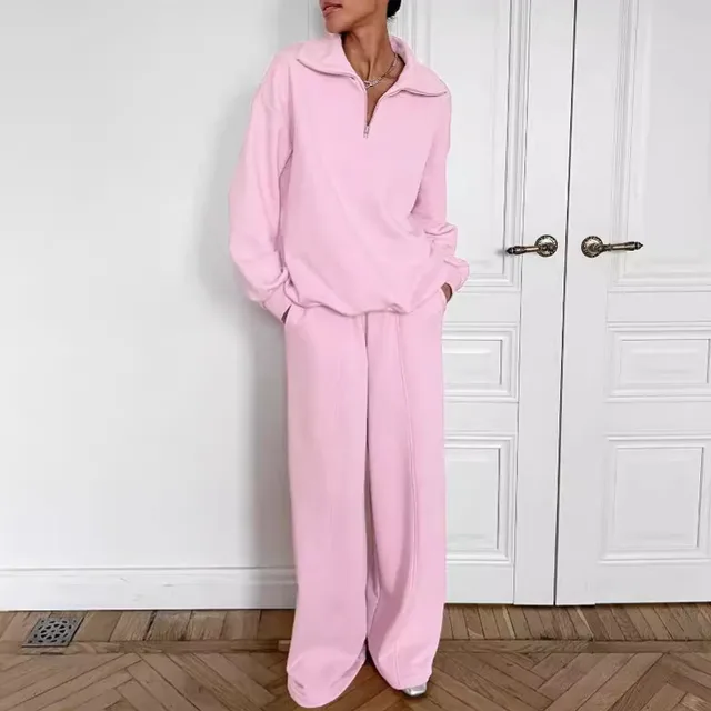 Fashion Long sleeve Sweater Set Women's Fashion Pink - Shop at LoveMi