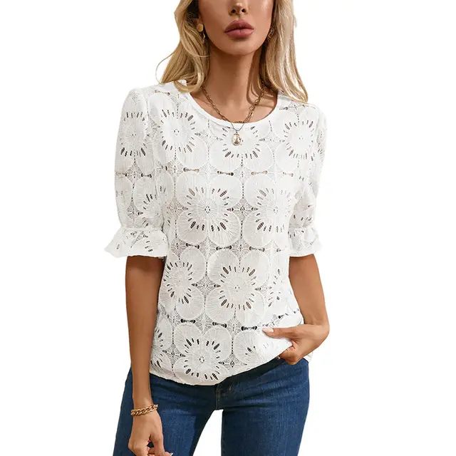 Women's Round Neck Chiffon Shirt Leisure All matching P101Color - Shop at LoveMi