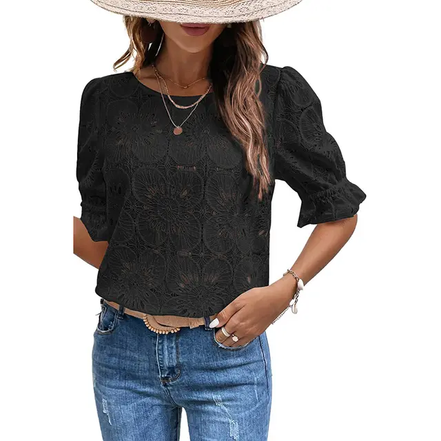 Women's Round Neck Chiffon Shirt Leisure All matching P2Color - Shop at LoveMi
