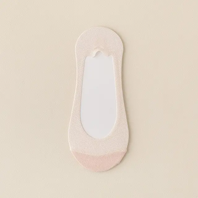 Pure Cotton Non slip Tight Ice Silk Invisible Boat Socks Light Pink - Shop at LoveMi