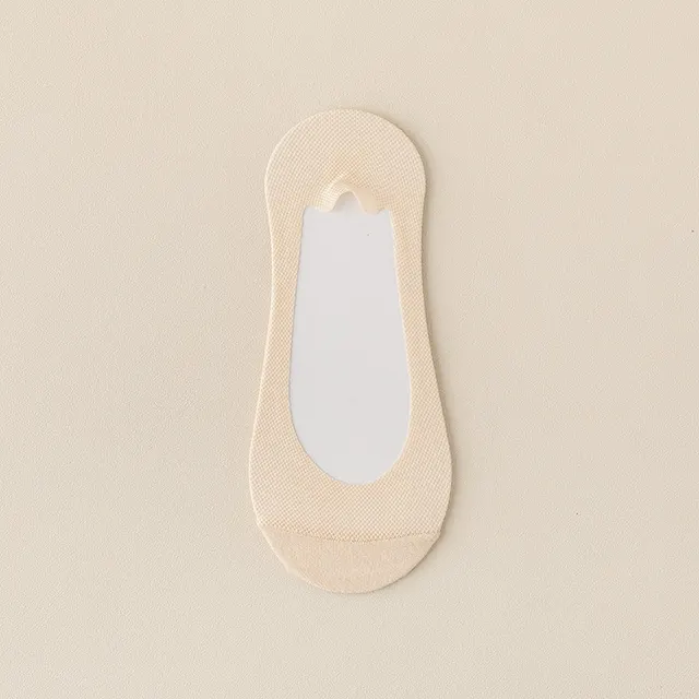 Pure Cotton Non slip Tight Ice Silk Invisible Boat Socks Skin Color - Shop at LoveMi