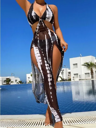 Bikini Three Piece Swimsuit Female Bikini Black - Shop at LoveMi