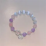 Purple Beads Bow Bracelet