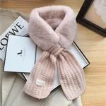 Velvet Scarf Women's Thick Warm Fur Collar Scarf - Pink