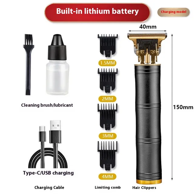 Aluminum Alloy Bamboo Carving Hair Clipper Men's For Hair Salon Electric Clipper Black Bamboo Joint - Shop at LoveMi