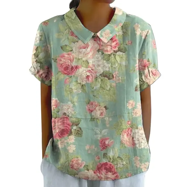 Women's Creative Retro Floral Cute Short sleeved T shirt 10 Models D758 - Shop at LoveMi