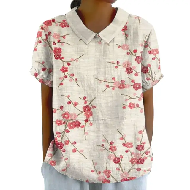 Women's Creative Retro Floral Cute Short sleeved T shirt 3 Models D758 - Shop at LoveMi