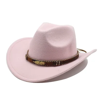 Ethnic Style Metal Feather Western Denim Top Hat Pink - Shop at LoveMi