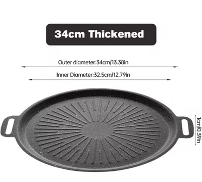 Household Non Stick Pot Wheat Rice Stone Barbecue Plate 34Cm - Shop at LoveMi