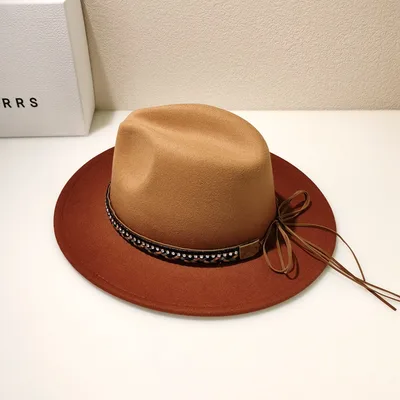 Woolen Fedora Hat Female Vintage Top Hat Camel - Shop at LoveMi
