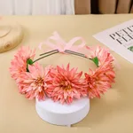 Children's Garland Headdress Adult Super Fairy Flowers Mori Girl Princess Head-mounted Performance Hair Accessories - Orange - View 1