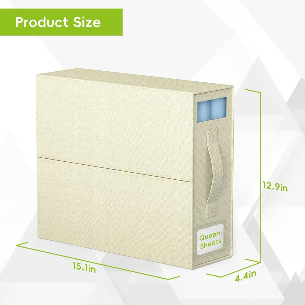 Large Capacity Foldable Bed Sheet With Window Clothing Is Dustproof Storage Box - Beige