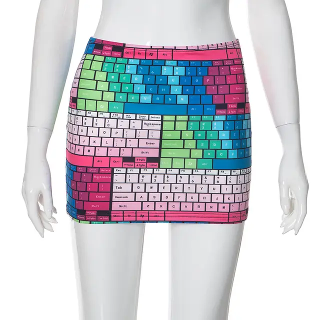 Street Keyboard 3D Printing Slim fit Hip wrapped Short Dress Color - Shop at LoveMi