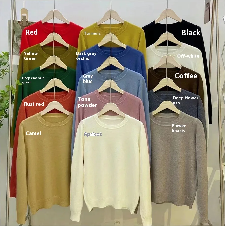 Autumn And Winter Half High Collar Loose Knitted Bottoming Shirt Sweater For Women Camel - Shop at LoveMi