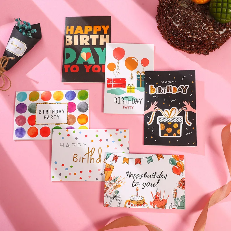 Birthday Blessing Cards Happy Birthday Invitation Card Greeting Cards 6Pieces Set - Shop at LoveMi