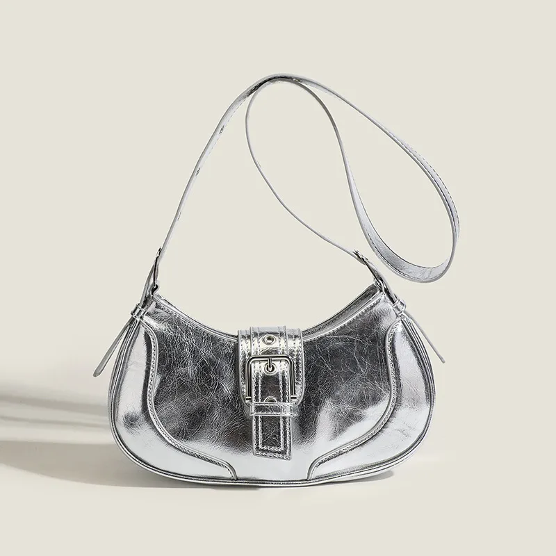Women's Retro Underarm Bag - Silver - View 1