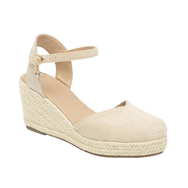 Women's Wedge Casual Roman High Heel Sandals Apricot - Shop at LoveMi