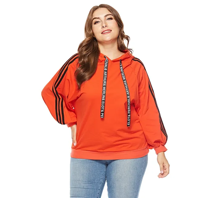 Pullover Long Sleeve Plus Size Sister Loose Sweater Orange - Shop at LoveMi