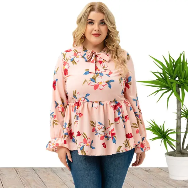 European And American Long sleeved Printed Top Pink - Shop at LoveMi