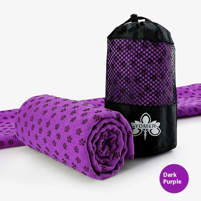 Home Anti Slip Particle Sweat Absorbing Yoga Towel Plum Blossom Dot Purple - Shop at LoveMi