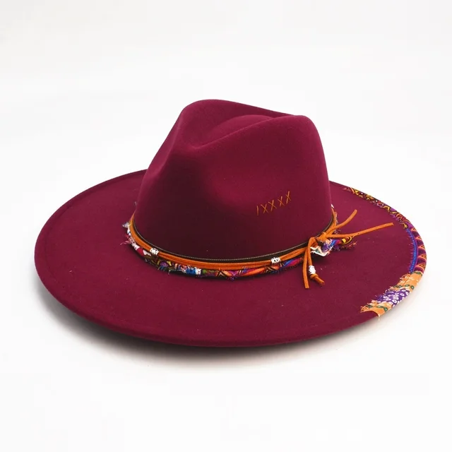 Fashion Retro Original Design Fedora Hat European And American Fur Felt Hat Handmade Trendy Wine Red - Shop at LoveMi