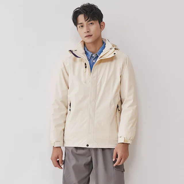 Shell Waterproof Windbreaker Jacket Top Suit Men'S Ivory White - Shop at LoveMi