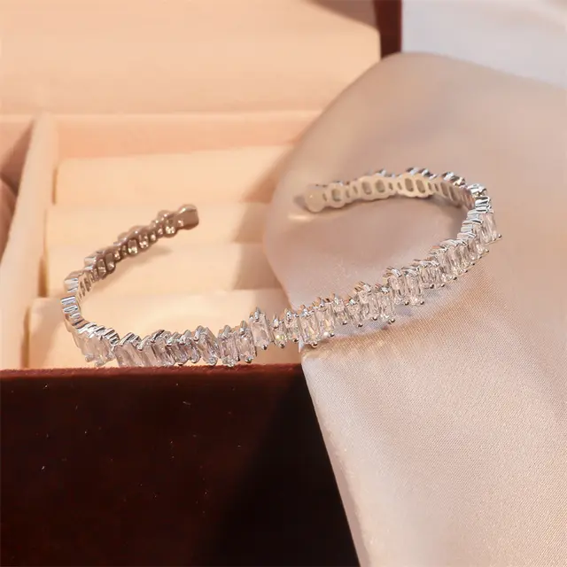 Geometric Irregular Zircon Starry Bracelet For Women Silver - Shop at LoveMi